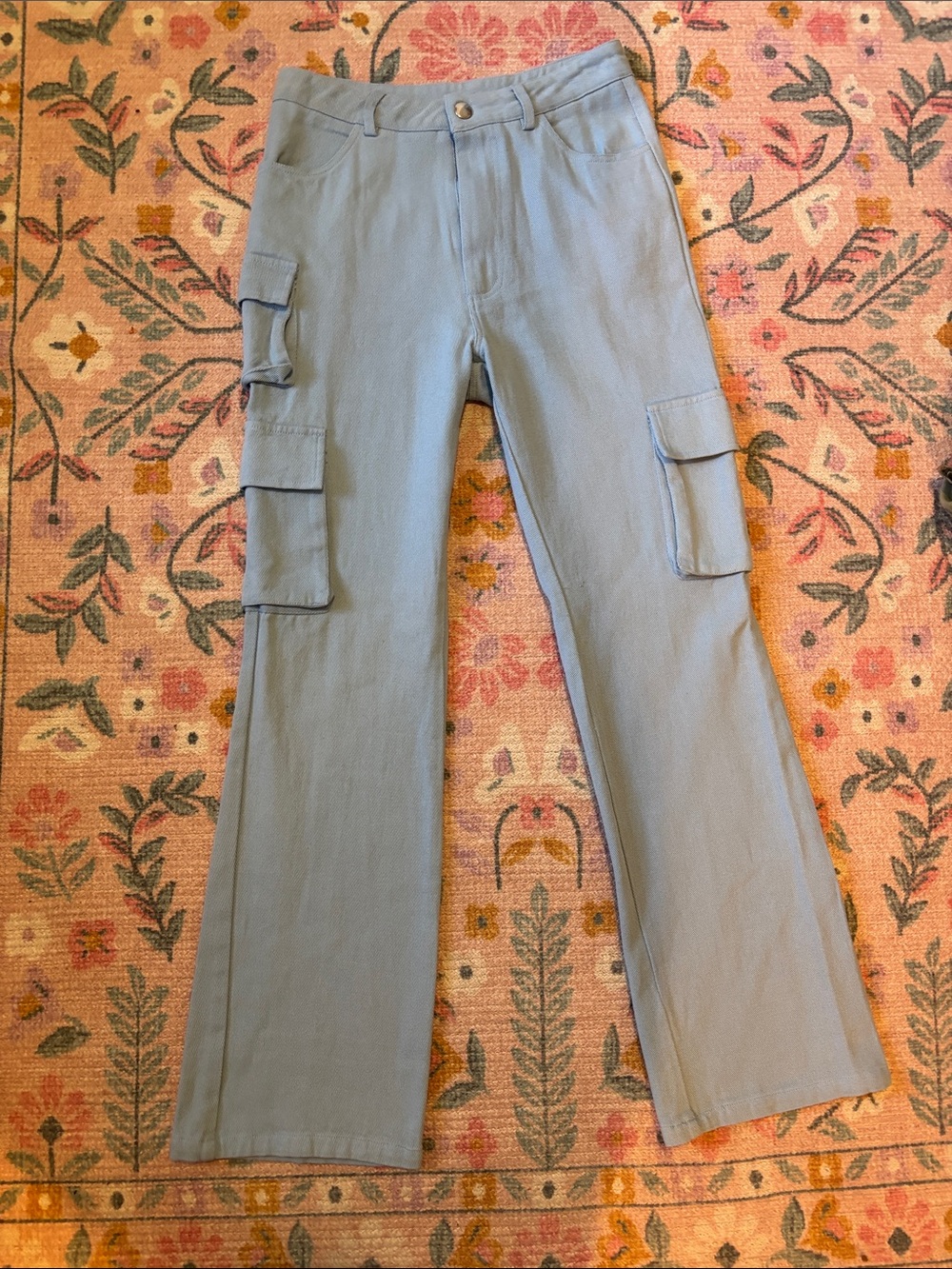 Altar'd State Light Blue Straight-Leg Cargo Pants